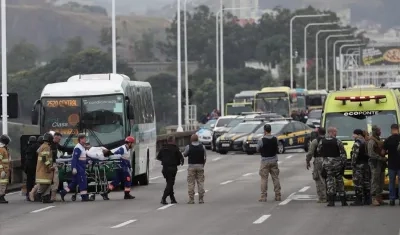 Bus secuestrado en Brasil.