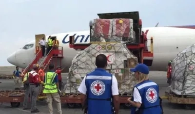 Trabajadores de la Cruz Roja de Venezuela.