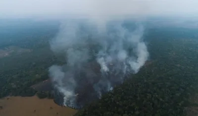 Imagen del incendio en Amazonas.