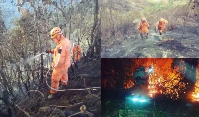 Defensa Civil participó en las labores de extinción de los incendios.