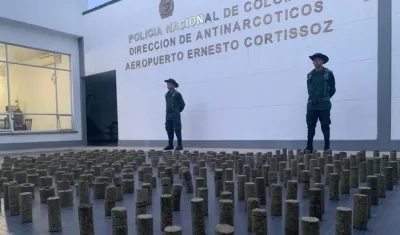 Marihuana incautada en el aeropuerto Ernesto Cortissoz.