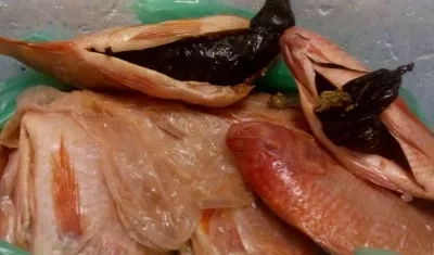 Mojarras incautadas con marihuana.