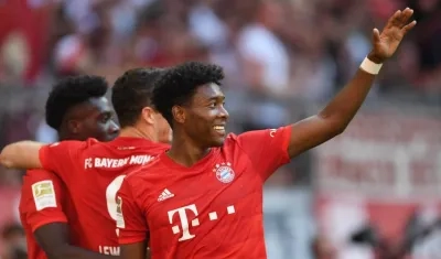 David Alaba celebra una anotación. 