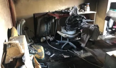 Así quedó el el apartamento tras el incendio.