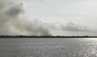 Así amaneció este lunes el Parque Isla Salamanca.