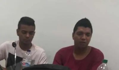 Los dos imputados durante la audiencia de hoy.