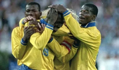 Freddy Rincón, Faustino Asprilla, Carlos Valderrama y Adolfo Valencia.
