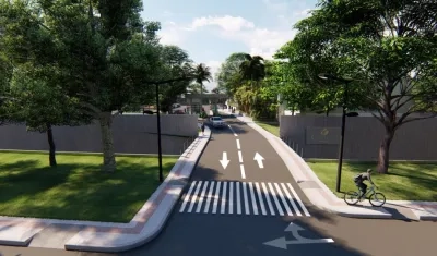 Render de Acceso al Country Club por la calle 77.