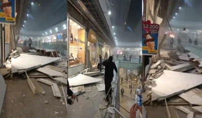 Desplome de techo en Unicentro Bogotá