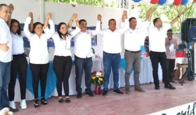 Los candidatos asistentes a la Cumbre del Partido Cambio Radical.