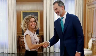 El rey Felipe VI recibe este jueves a la presidenta del Congreso, Meritxell Batet, en el Palacio de la Zarzuela.