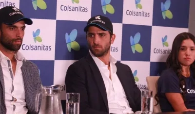 Los tenistas Juan Sebastián Cabal, Robert Farah y María Camila Osorio.