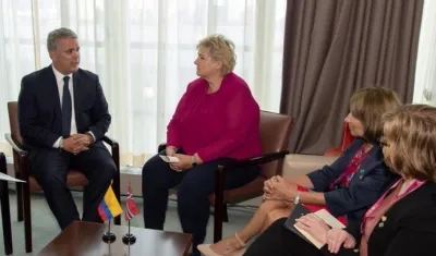 Presidente Iván Duque y Primera Ministra de Noruega, Erna Solberg.