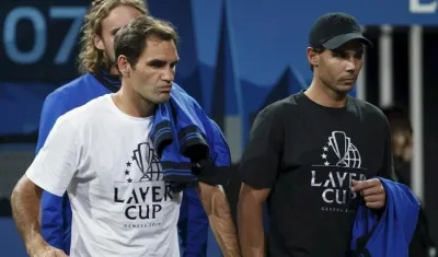 Los tenistas Roger Federer y Rafael Nadal. 
