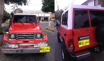 La camioneta objeto del hurto.