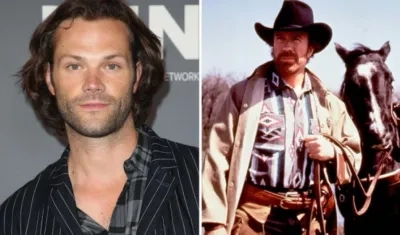 Los actores Jared Padalecki y Chuck Norris.