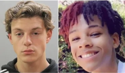  A la izquierda Tyler Flach, de 18 años, acusado de asesinato en segundo grado por la muerte de Khaseen Morris (derecha).