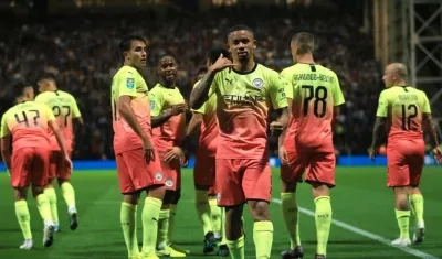 Gabriel Jesus celebra su anotación. 