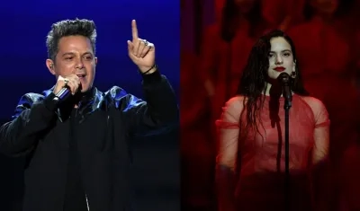 Los españoles Alejandro Sanz y Rosalía.