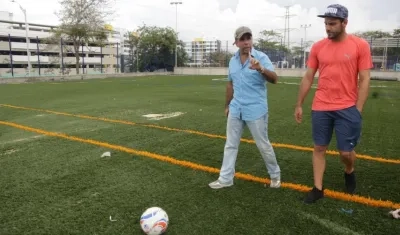 El Alcalde Alejandro Char y el portero Sebastián Viera.