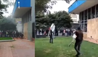 Encapuchados ingresaron en la tarde de este viernes a la sede del gubernamental Icetex