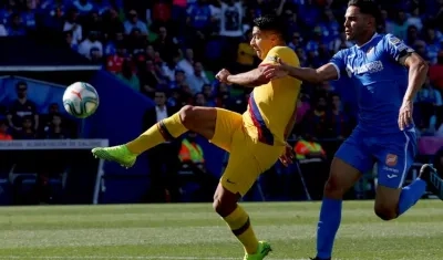 Momento del gol de Luis Suárez.