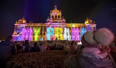 Proyección en el Museo Nacional durante la celebración de Año Nuevo.