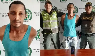 El capturado y el celular recuperado.