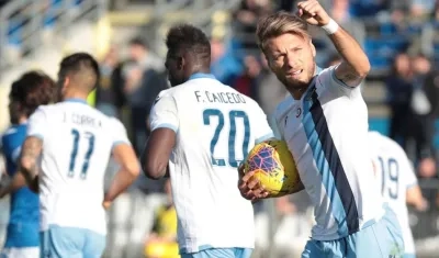 La celebración de Ciro Immobile.
