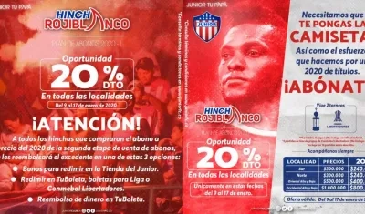 Nueva promoción de Junior. 