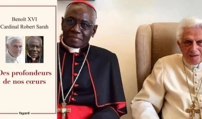 El cardenal Robert Sarahy el papa emérito Benedicto XVI.