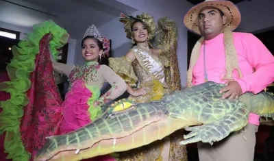 Las reinas central e infantil de las Fiestas del Caimán Cienaguero.