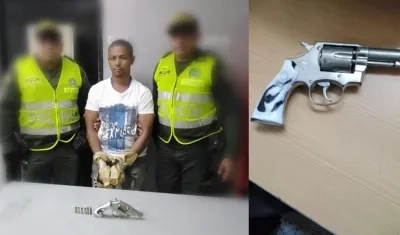 El hombre fue capturado con esta arma con la que habría atentado contra la vida de su esposa y sus suegros.