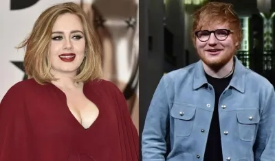 Los cantantes británicos Adele y Ed Sheeran.