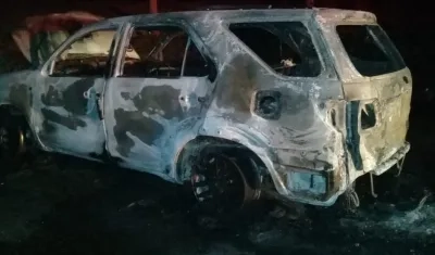 Así quedó la camioneta.