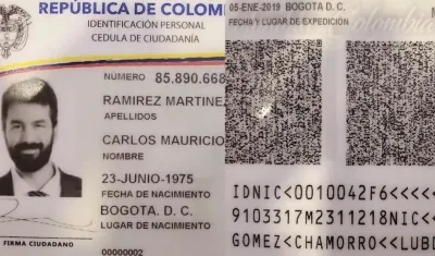 Muestra sin valor del diseño de la nueva cédula digital.