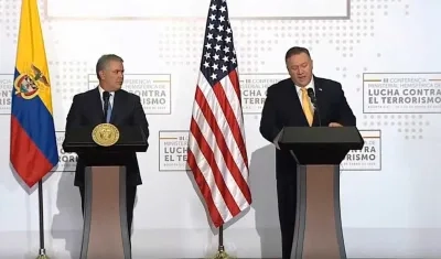 El Presidente Iván Duque y Mike Pompeo.