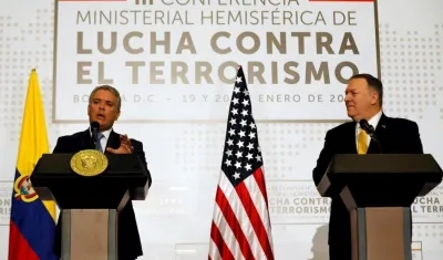 El Presidente Iván Duque y Mike Pompeo.