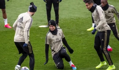 James Rodríguez durante un entrenamiento. 
