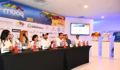 Rueda de prensa de la Maratón de Barranquilla.