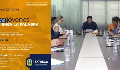 Invitación del Alcalde de Soledad a jóvenes para participar en el Plan de Desarrollo de su municipalidad.