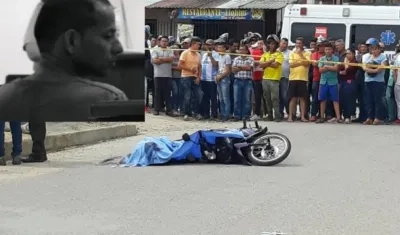 El cuerpo de Jhon Fredy Vargas Rojas tendido en el suelo.