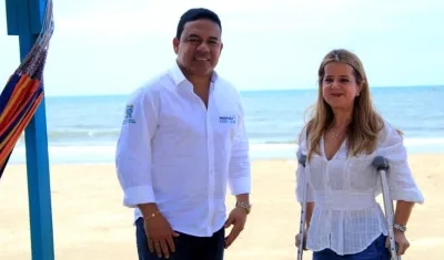 Alcalde de Puerto Colombia, Wilman Vargas y la Gobernadora Elsa Noguera.