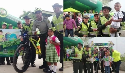 Policía en los colegios de los municipios del Atlántico.