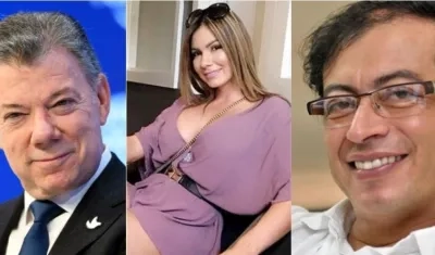 Juan Manuel Santos, Esperanza Gómez y Gustavo Petro.