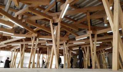  Interior de la Plaza de la Villa Olímpica, un complejo que incluirá cafeterías y tiendas para los atletas de los JJOO de 2020.