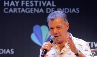 Juan Manuel Santos en el Hay Festival.