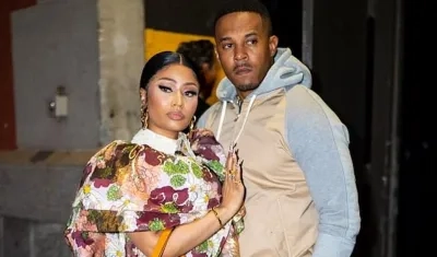 Nicki Minaj, cantante trinitense, y su esposo.