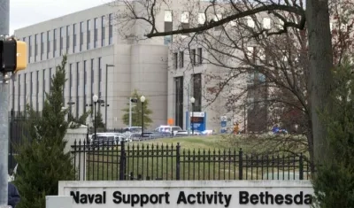 Vista del hospital militar Walter Reed en Bethesda, Maryland, EE.UU.