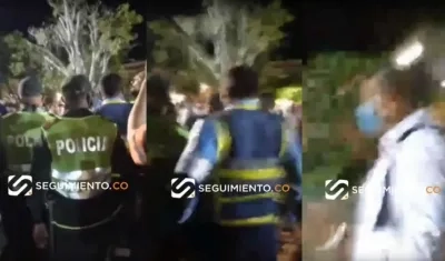 Momentos de la discusión en el parque de los Novios.